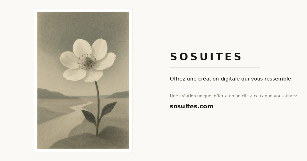 Idées de cadeau pour un ou une fleuriste — exemple d'œuvre SOSUITES