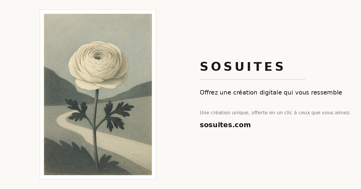 Cadeau client pour un fleuriste — exemple d'œuvre SOSUITES